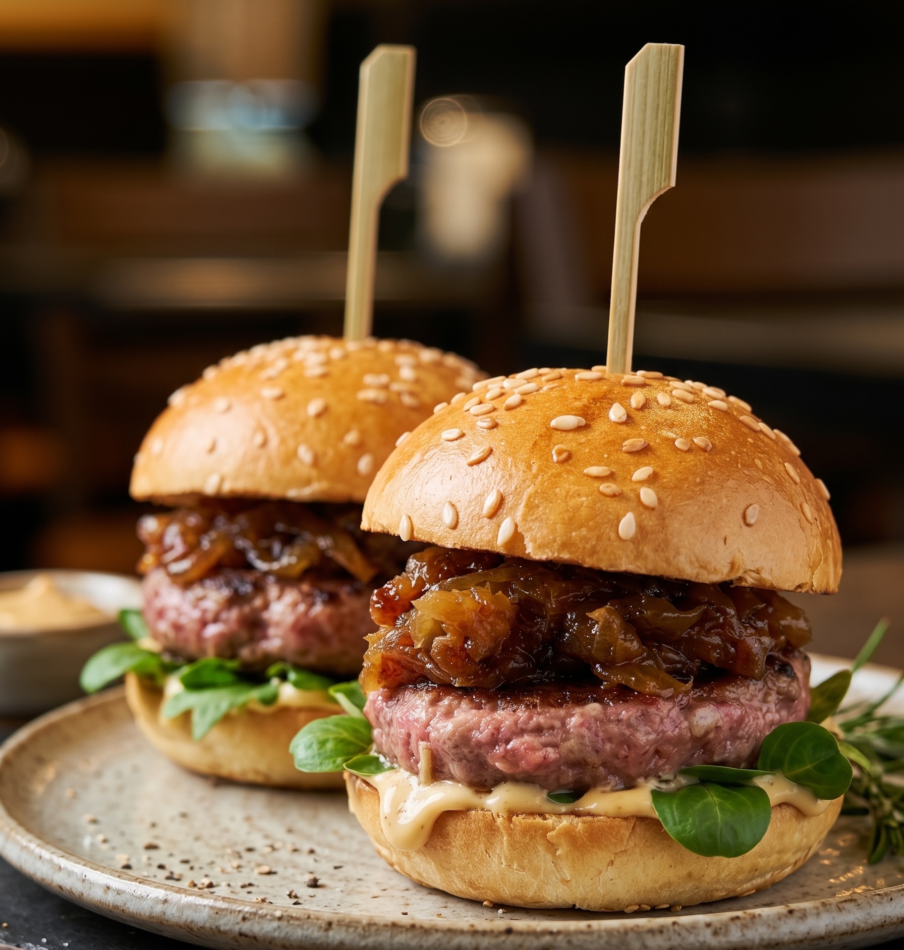 Mini hamburguesas con mermelada de bacon
